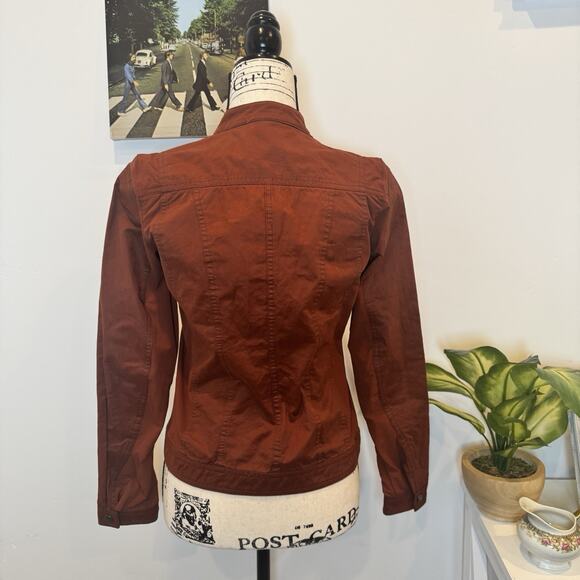 Kuhl Womens Luna Moto Jacket Size XS Dark Red-ish Orange Snap Front Stretch Trim - Picture 3 of 7